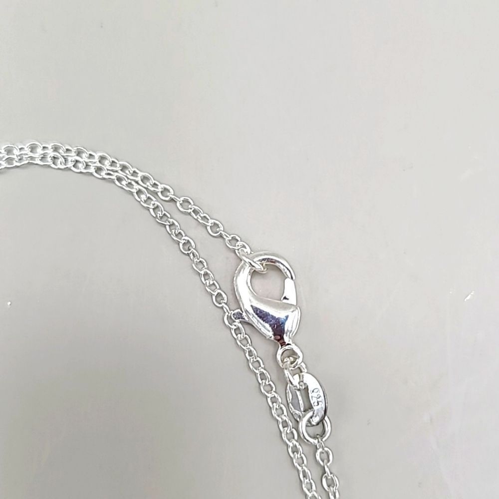 Fashion Pendant Necklace, Silver with Red Stones - Picture 4 of 4
